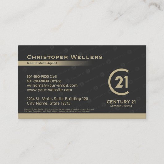 Siècle 21 Rebrand Carte de visite Design (Devant)