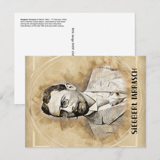 Siegbert Tarrasch Schaakspeler Briefkaart (Voorkant / Achterkant)