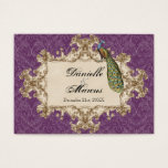 Siège de table - Peacock Vintage violet & Etchs<br><div class="desc">Il s'agit d'une carte de registre-cadeau correspondante qui sert de carte de pièce jointe dans les invitations ou la correspondance. Il s'agit d'un ensemble de faire-part de mariage élégant et sophistiqué. Il allie le meilleur de la tradition et la fraîcheur du contemporain. Le mélange d'éléments d'art Vintage et d'aquarelle contemporaine...</div>