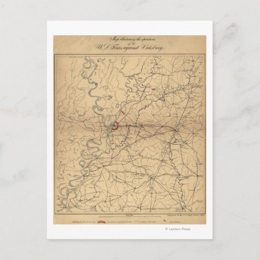 Siège de Vicksburg - Guerre civile Carte panoramiq (Devant)