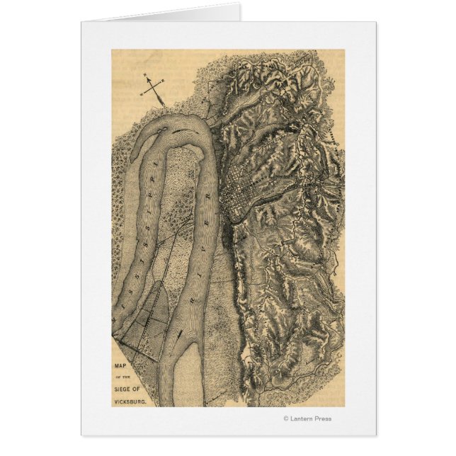 Siège de Vicksburg - Guerre civile Carte panoramiq (Devant)