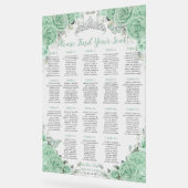 Siège en argent de Quinceañera Mint Green Floral (Angle)