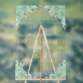 Siège en argent de Quinceañera Mint Green Floral (Neutre)