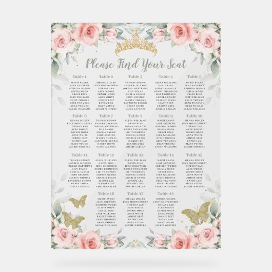 Siège Floral Blush Quinceañera Vert Sage (Recto)