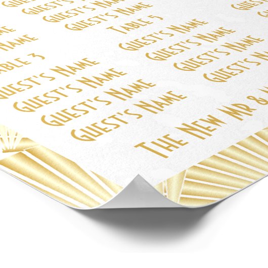 Siège Mariage Art Déco couleur or (Coin)