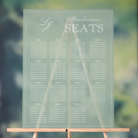 Siège Mariage de script du Monogramme vert Sage mo (Neutre)