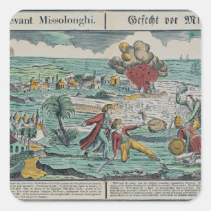 Siege of Missolonghi, 22 april 1826 Vierkante Sticker