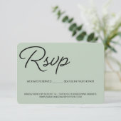 Siège réservé de mariage Chic Green Modern RSVP (Debout devant)