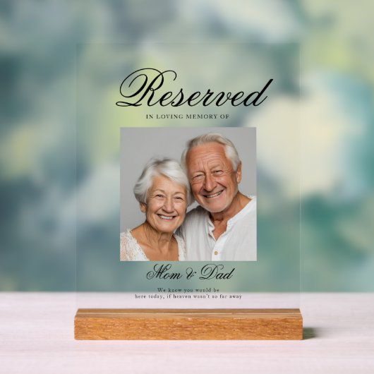 Siège réservé - Photo Mariage commémoratif (Neutre)