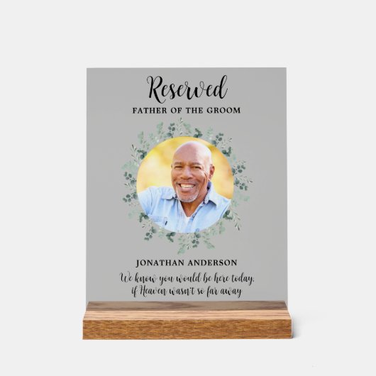 Siège réservé Photo Mariage de verdure Memorial (Recto)