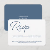 Siège réservé pour mariage RSVP bleu poussiéreux e (Devant / Derrière)