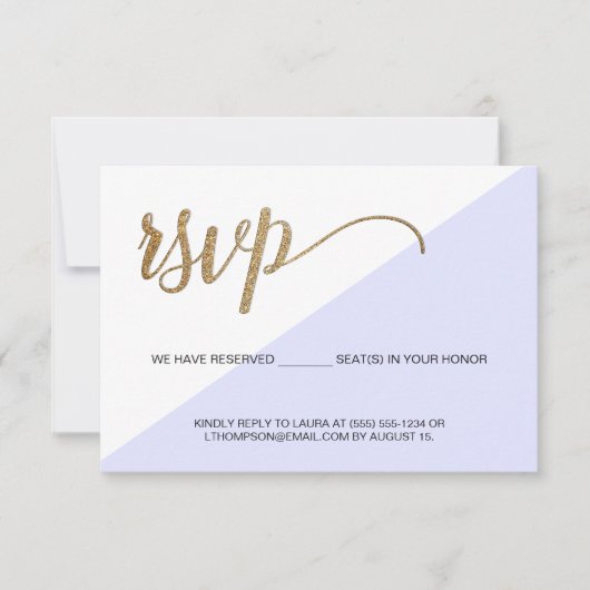 Siège réservé RSVP Or Pur Moderne pas d'envoi post (Devant)