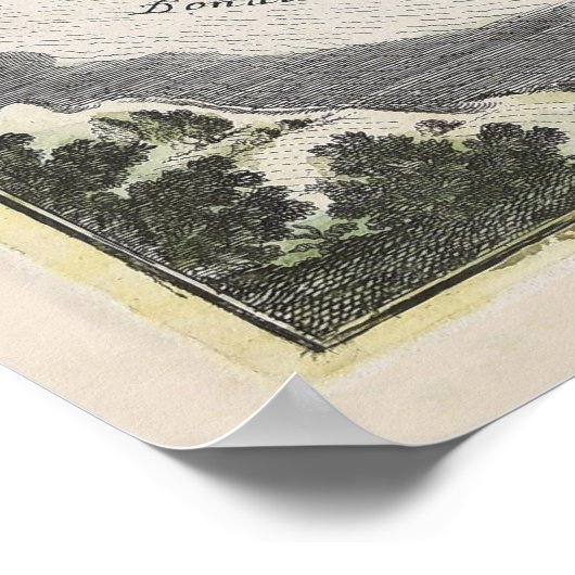  Siege van Belgrado Servië Map (1717) Poster (Hoek)