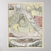  Siege van Belgrado Servië Map (1717) Poster (Voorkant)