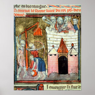 Siege van het Chateau de Chinon Poster