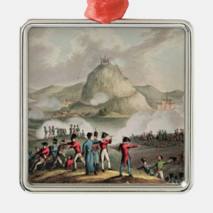 Siege van San Sebastian, gegraveerd door Thomas Metalen Ornament