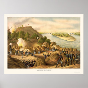 Siege van Vicksburg door Kurz en Allison 1863 Poster