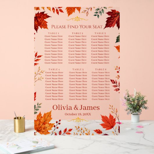 Sièges Feuilles de Chêne Automne Rustique Teal et (Mariage)