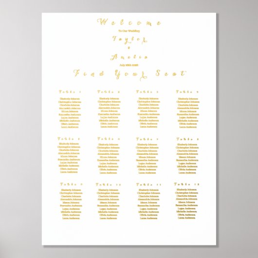 Sièges mariages Graphique 12 Tableaux Véritable hu (Recto)