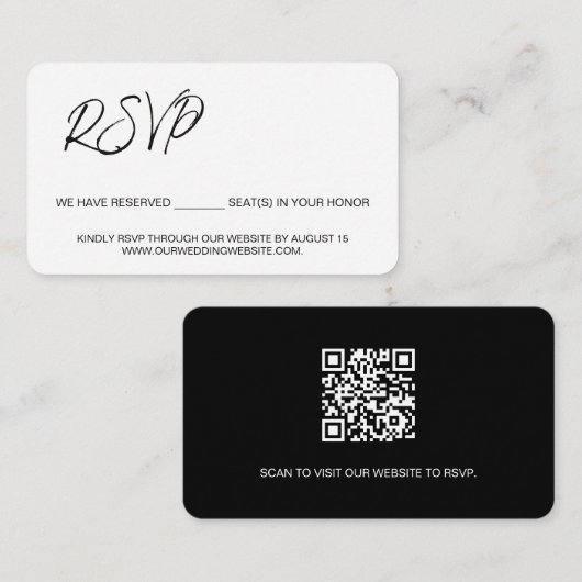 Sièges réservés en noir blanc modèle QR CODE (Devant / Derrière)