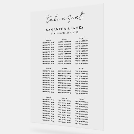 Sièges stylé Mariage Tableau de sièges (Angle)