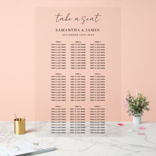 Sièges stylé Mariage Tableau de sièges (Mariage)