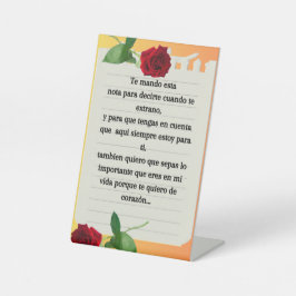 "Siempre a tu lado" Reclamebord Met Voetstuk