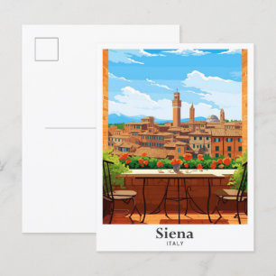 Siena Italië Art Travel  Illustratie Briefkaart