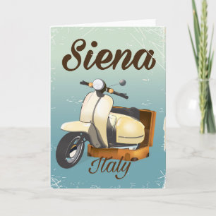 Siena Italië scooter vakantieposter Feestdagen Kaart