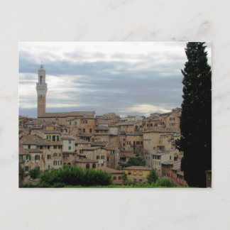 Siena, Italië, toren van het stadhuis links Briefkaart