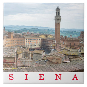 Siena Piazza del Campo uitzicht keramische tegel Tegeltje