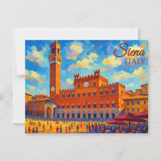 Siena Toscane Italië Retro Europa Reizen Briefkaart