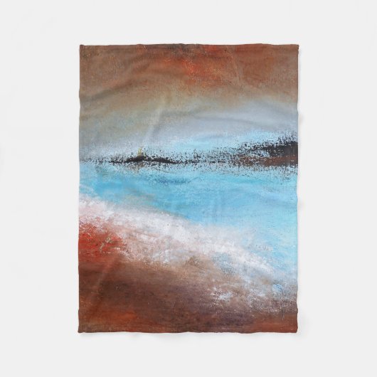 Siena Turquoise Abstracte Small Fleece Blanket (Voorkant)