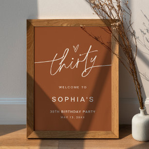 SIENNA 30th Birthday Party Welcome Sign Poster