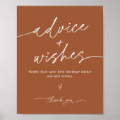 SIENNA Advies en Wensen Trouwbord Poster (Voorkant)