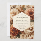 Sienna Bloom Bruiloft Kaart (Voorkant)