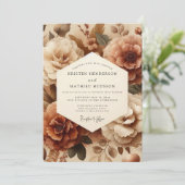 Sienna Bloom Bruiloft Kaart (Staand voorkant)