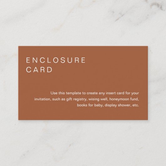 SIENNA Bohemian Enclôture Card Invitation Insertio (Devant)