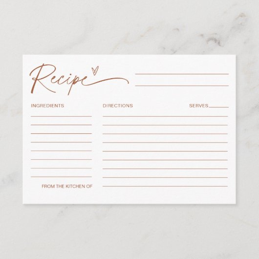 SIENNA Bohemian Recipe Vrijgezellenfeest Informatiekaartje (Voorkant)