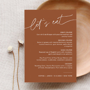 SIENNA Bohemian Weddenschap-menu 5x7 Kaart