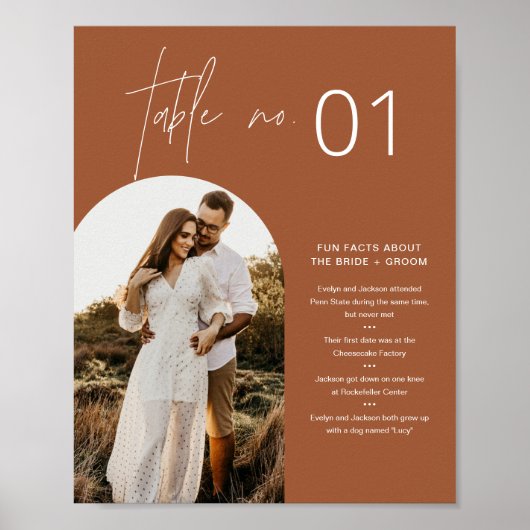 SIENNA Boho fototafel nummer met leuke weetjes 8x1 Poster (Voorkant)