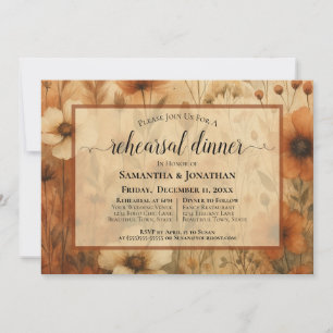Sienna Boho Wildflowers Trouwrepetie Diner Kaart