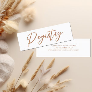 Sienna Brown Typografie Eenvoudig Huwelijksregiste Mini Visitekaartje