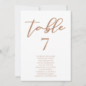 Sienna Bruin Script Trouwtafel Aantal Namen (Voorkant)