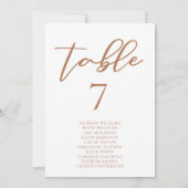 Sienna Bruin Script Trouwtafel Aantal Namen (Achterkant)
