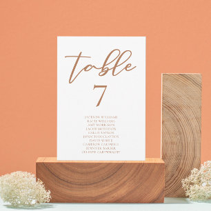 Sienna Bruin Script Trouwtafel Aantal Namen