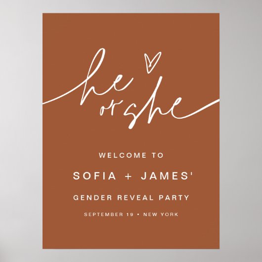 SIENNA Geslacht onthullen Welkomstbord 18x24 Poste Poster (Voorkant)