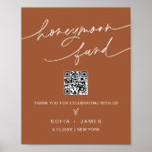 SIENNA Honeymoon Fund Wedding Sign - Terracotta Poster (Voorkant)