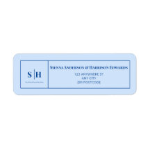 SIENNA Modern Blue Wave RSVP Return Address Label