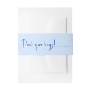 SIENNA Modern Light Blue Destination Band Uitnodigingen Wikkel